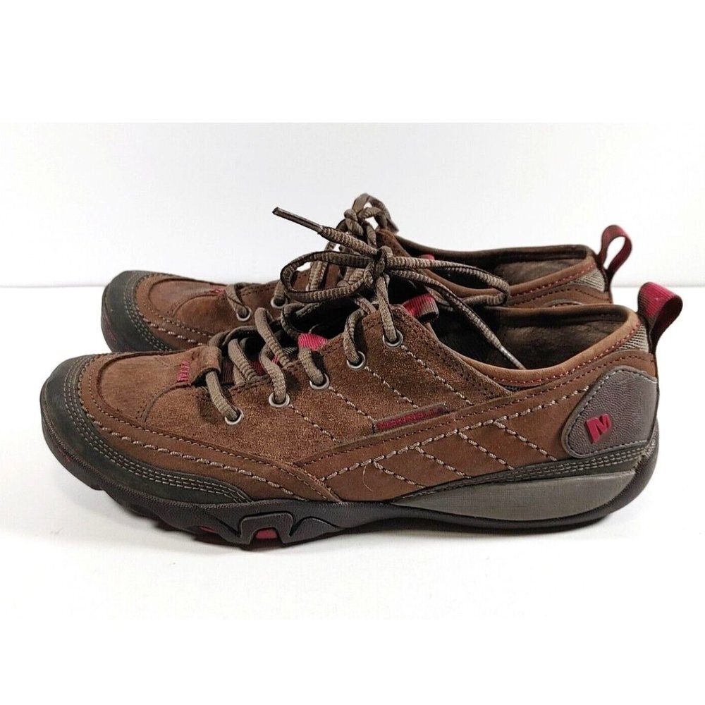 Merrell Mimos Stone J55848 Brown Leather Driving Lace Up Shoes Women's US  6.5